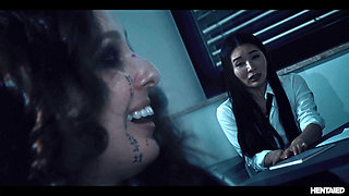 Live Action Japanese Anime Horror - Asian Schoolgirl Teacher Fucked in Classroom by Horny Demon Vored
