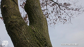 Cute Girl Tied up Herself and Got Fucked in Public