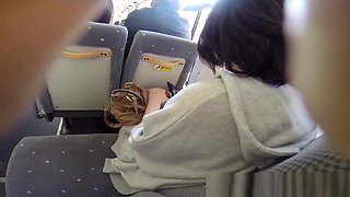 Spycam asian fingered bus