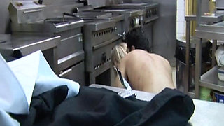 French Babe Got Double Fucked in the Kitchen