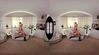 Imogen B Red Pvc Lingerie With Bullwhip Sub Training Session - 8k Vr