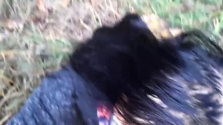 Lesbian Stranger Pays for Cigarette with Pussy Licking - Forest Sex & Risky Public Fun