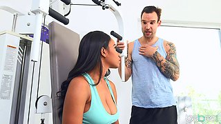 Ebony busty Babe Post-Workout Massage