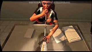 Citor3 3D VR Game Blonde Nurse in Latex Sucks Cum Through Urethra Probe