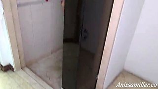 Hot Stepsister Anissa Miller Fucks in Shower - Big Ass Latina Squirts Hard