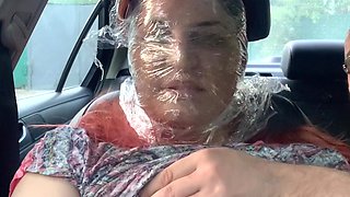 Plastic Wrap Breathplay in Car Outdoor