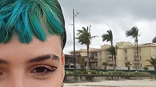Influencer Sucking Dick in Public on a Beach