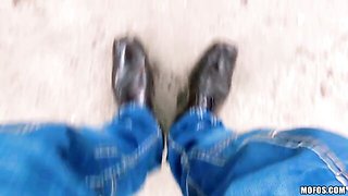Beautiful redhead chick Florence is enjoying outdoor penetration