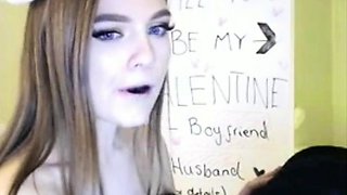 Very Hot Amateur French Teen couple tit fuck on Webcam