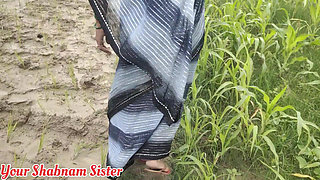 Bhabhi, if I fuck you in the field then someone will see you, I will fuck you at home, brother-in-law, fuck my ass too, hindi