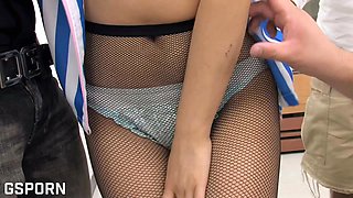 Hot Sex in the Tokyo Supermarket Fuking Cashier Girl in Foursome
