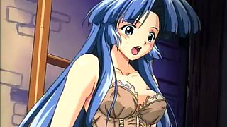 Anime clip with sexy blue haired babe getting nailed