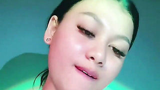 Thin Hairy Asian Teen Shows Off Tits And Pussy