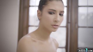 Skinny big-titted babe made love roughly by a perv intruder
