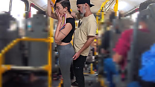 Slutty Student Gets Cumshot on the Bus