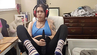 Cumming to Music Wearing Headphones