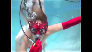 Red Mistress in Bondage Underwater Sex