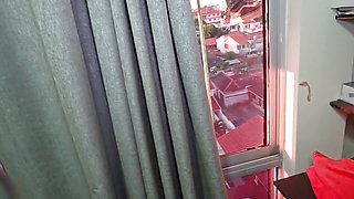 Penetrating my stepdaughter's ass when suddenly a window cleaner appears and catches us having sex