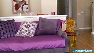 Dirtytalking softcore babe gets cumonass