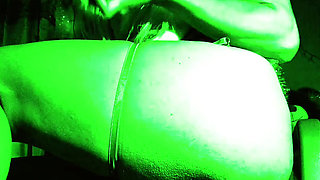 Only Green Fluor in the Night Erotic Moment with My Clit and Sexy Juices in Ur Dick Condon on Very Horny