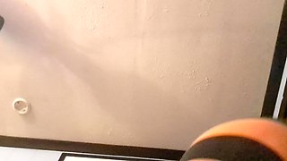 Squatting in Halloween Leggings