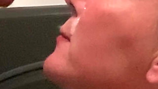 Up Close Drenched in Sperm Submissive Massive Facial