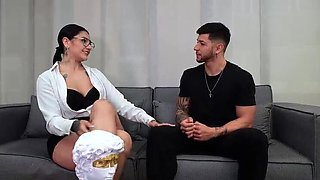 La Rola the Big Ass Teacher Fucks Student Doggy Style and Swallows Cum in Spanish Homemade