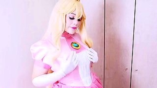 Princess Peach can't control her orgasms due a double