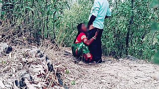 A village chitting  wife fucking with a school student in forest