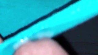 My wife getting a cumshot loaded in her pussy inside her panties