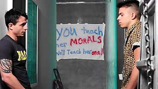 Cute jock analpounded after bj outdoor