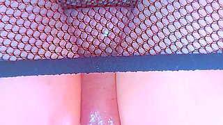 Puffy Pink Pussy's Fishnets BBC Hardcore