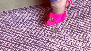 Mrs Mature Feet Wearing Her Stinky Old Black Work Tights