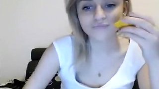blonde girl strips on cam