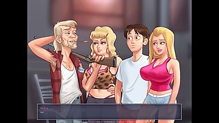 Big tit cartoon, hot blonde, in shower