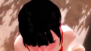 A cute Asian girl facial cumshot and oral creampie