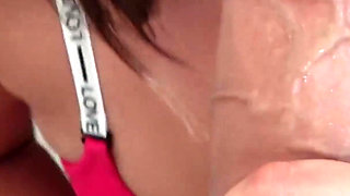 Hot babe suck huge cock and hard anal sex before dinner