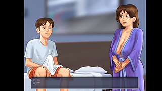 Landlady catches her horny tenant with her panties in this summertime saga