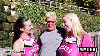 Massive Ass Sorority Sluts Lady Gang & Vera Jarw & Monster Cock Jock Haze Their Teacher In Wild Threesome