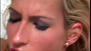 Sexy blonde pussy fucking big cock sucking on the beach