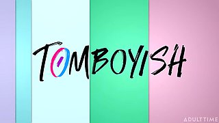 Tomboyish - Sporty Tomboy Strap-Fucks Gf In All Three Holes