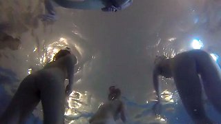 Lesbian underwater orgy