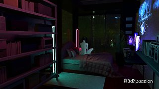 Nexus 3 Cyberpunk sex with busty brunette Extreme deepthroat
