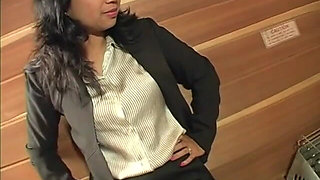 Asian MILF in Stockings Fucked in the Office