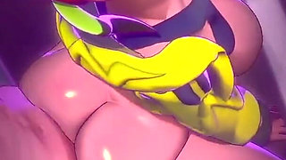 Thicc Big Breast Fat Ass Colorful Slut Gets Hard Backshots with Creampie