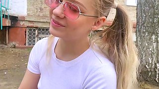 Schoolgirl on street, porch pounded, cum everywhere -