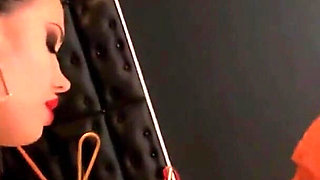 Miss Alessa Milano Femdom Cum Feeding Blowjob Training by German Mistress in Latex Dress