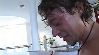 Gorgeous blonde housewife hardcore anal pounding in kitchen