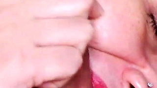 Messy Facial While Biting My Cock