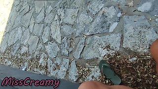 Dick Flash! We Got Caught! Teacher Blowjob Nude at the Sea (Cum In Mouth)! - MissCreamy